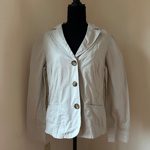 **L.L. BEAN* Tan Button Down Blazer Suit Jacket Size 16 - Picture 1 of 8